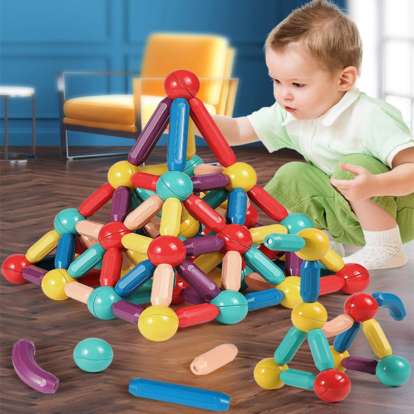 Magnetic Sticks Building Blocks For Kids Early Learning & Development