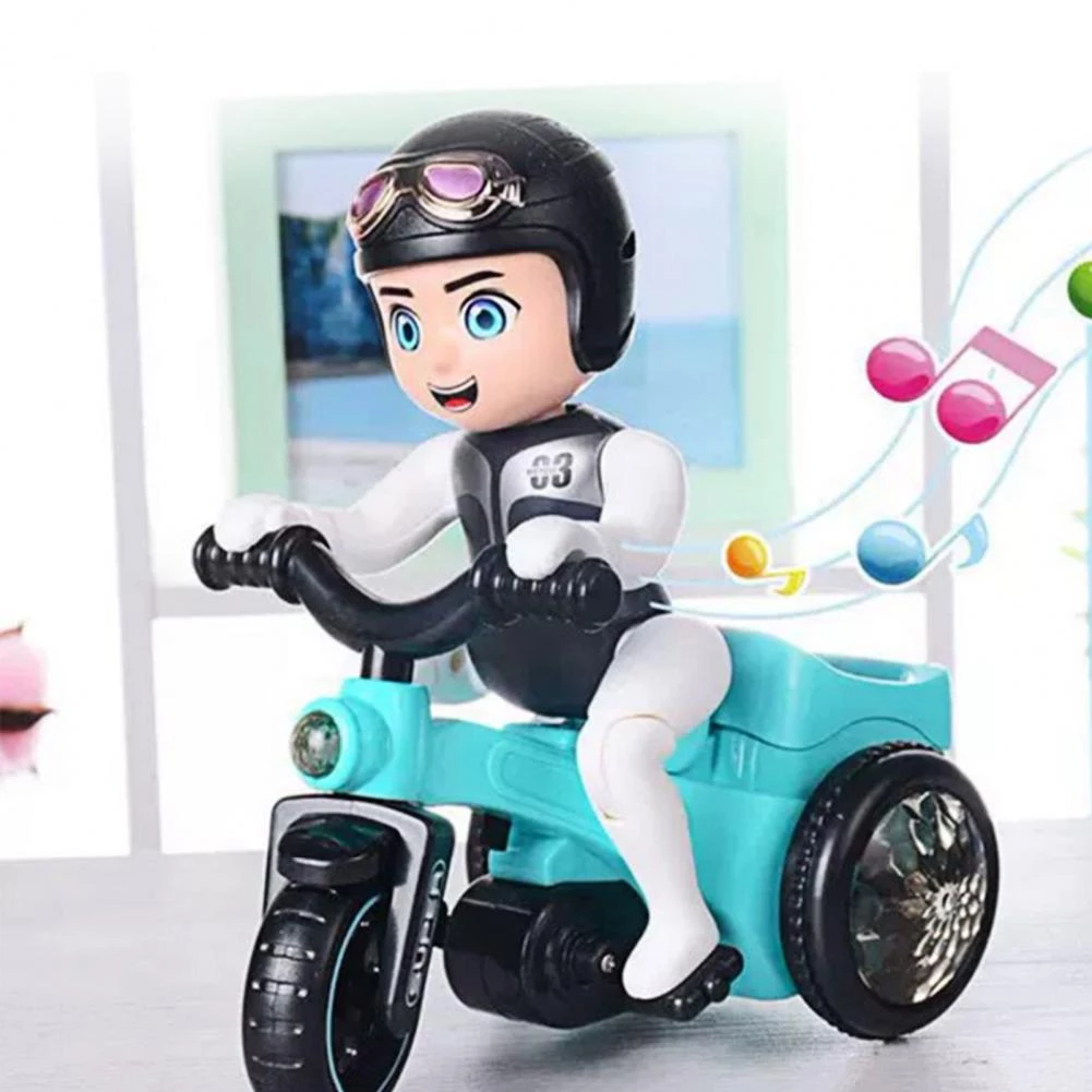 Lightning & Musical Stunt Bike Tricycle Bump Go Scooter Toy