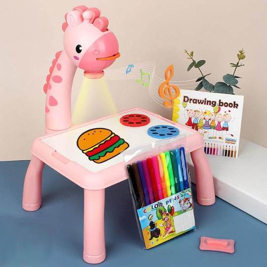 Montessori Drawing Projector (Free Drawing Book & 12 Sketch Pens)